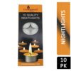 CARLINGFORD CANDLES 10PK WHITE TEALIGHTS / NIGHTLIGHTS