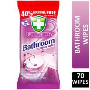 GREEN SHIELD BATHROOM SURFACE WIPES 4 IN 1 70'S