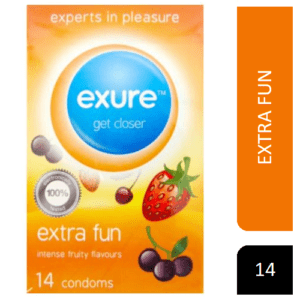 CONDOMS EXURE EXTRA FUN FRUITY FLAVOURS 14'S