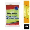 SUPERBRIGHT 3PK CELLULOSE SPONGE WIPES