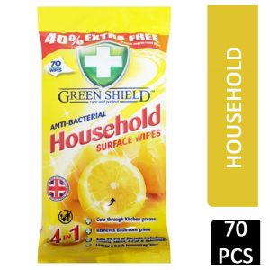 GREEN SHIELD HOUSEHOLD WIPES 70'S  40% EX ANTIBAC