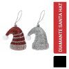DIAMANTE SANTA HAT WITH HANG TAG FOR XMAS TREE
