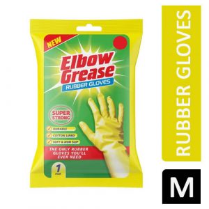 ELBOW GREASE SUPER STRONG RUBBER GLOVE MEDIUM 1PK