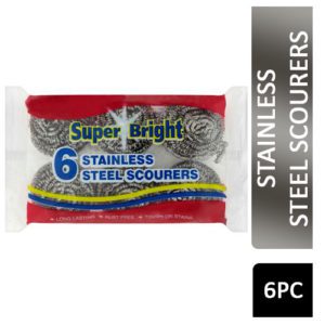 SUPER BRIGHT STAINLESS 6'S STEEL SCOURERS