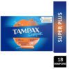 TAMPAX COMPAK SUPER PLUS 18'S ORANGE