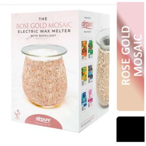 AIRPURE ELECTRIC ROSE GOLD MOSAIC WAX MELTER WITH BACKLIGHT