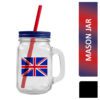 UNION JACK MASON JAR WITH STRAW 450ML