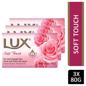 LUX SOAP BAR 3 x 80g SOFT TOUCH PINK