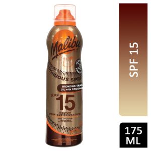 MALIBU SPF 15 MEDIUM BRONZING TANNING OIL 175ML
