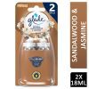 GLADE SENSE & SPRAY SENSUAL SANDWOOD & JAS 2p/k REFILL 18ML