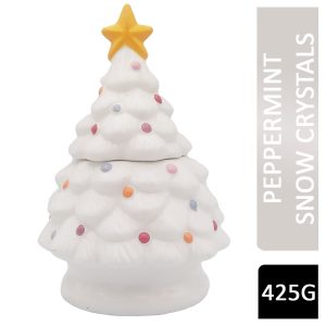 WHITE XMAS TREE 15oz PEPPERMINT CANDLE