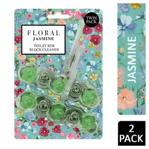 FLORAL TOILET RIM BLOCK TWIN JASMINE