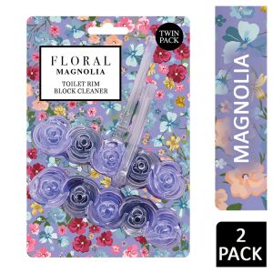 FLORAL TOILET RIM BLOCK TWIN MAGNOLIA