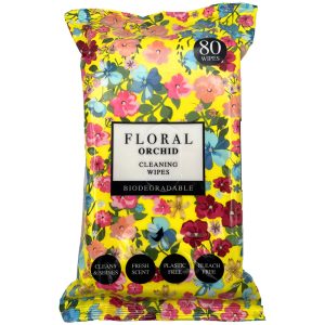 FLORAL ORCHID ANTI-BACTERIAL WIPES 80'S