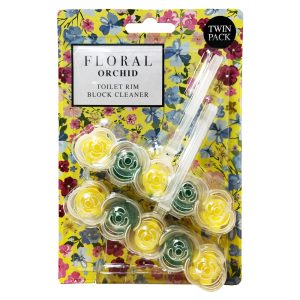 FLORAL TOILET RIM BLOCK TWIN ORCHID