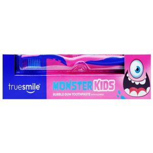 TRUESMILE MONSTER KIDS BUBBLE GUM TPASTE & TOOTHBRUSH 75ML