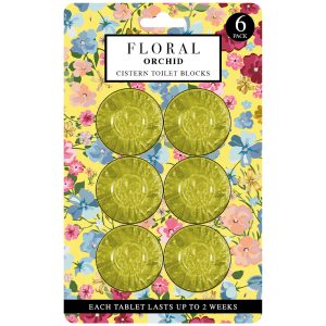 FLORAL CISTERN TOILET BLOCK 6PK ORCHID