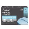 DOVE MEN+CARE CLEAN COMFORT SOAP BAR 4X100G