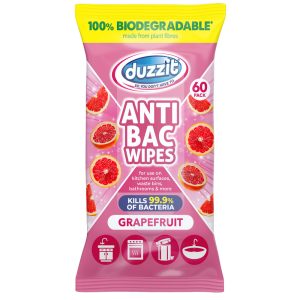 DUZZIT ANTI BAC WIPES 60PK GRAPEFRUIT
